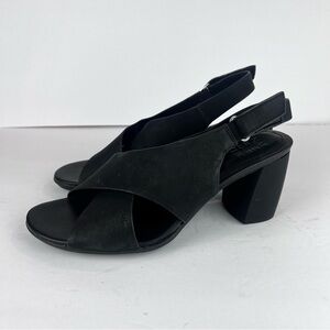 Naturalizer Women’s Black Leather TREASURE SLINGBACK DRESS SANDAL Sz 9W